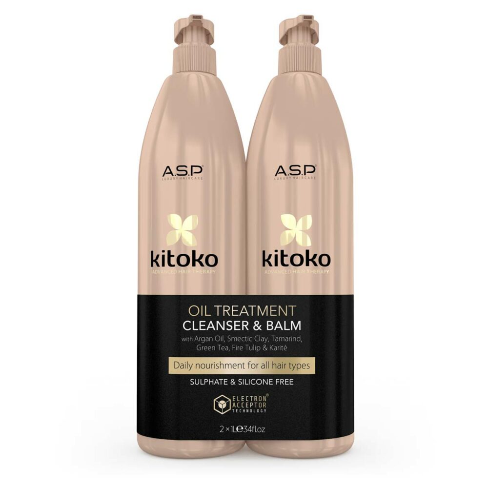 Kitoko Oil Treatment Cleanser & Balm Litre Duo