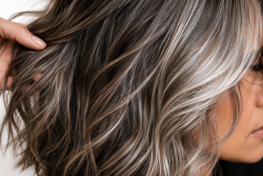 Gray Blending natural hair dimension