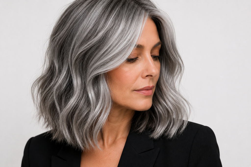 Gray Blending silver hair