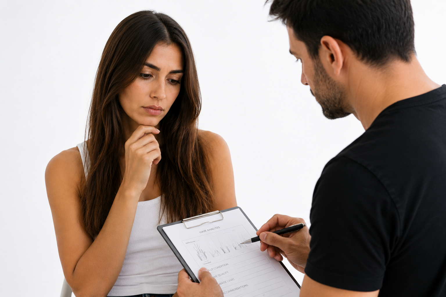 Συμβουλευτική διάγνωση για την ανάπτυξη και το σπάσιμο των μαλλιών.